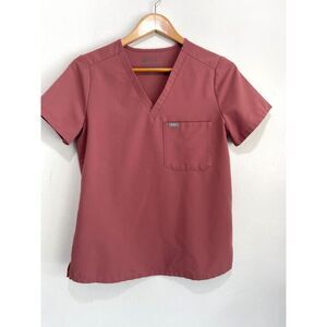 Figs technical collection scrubs top lab medical workwear rusty pink women S